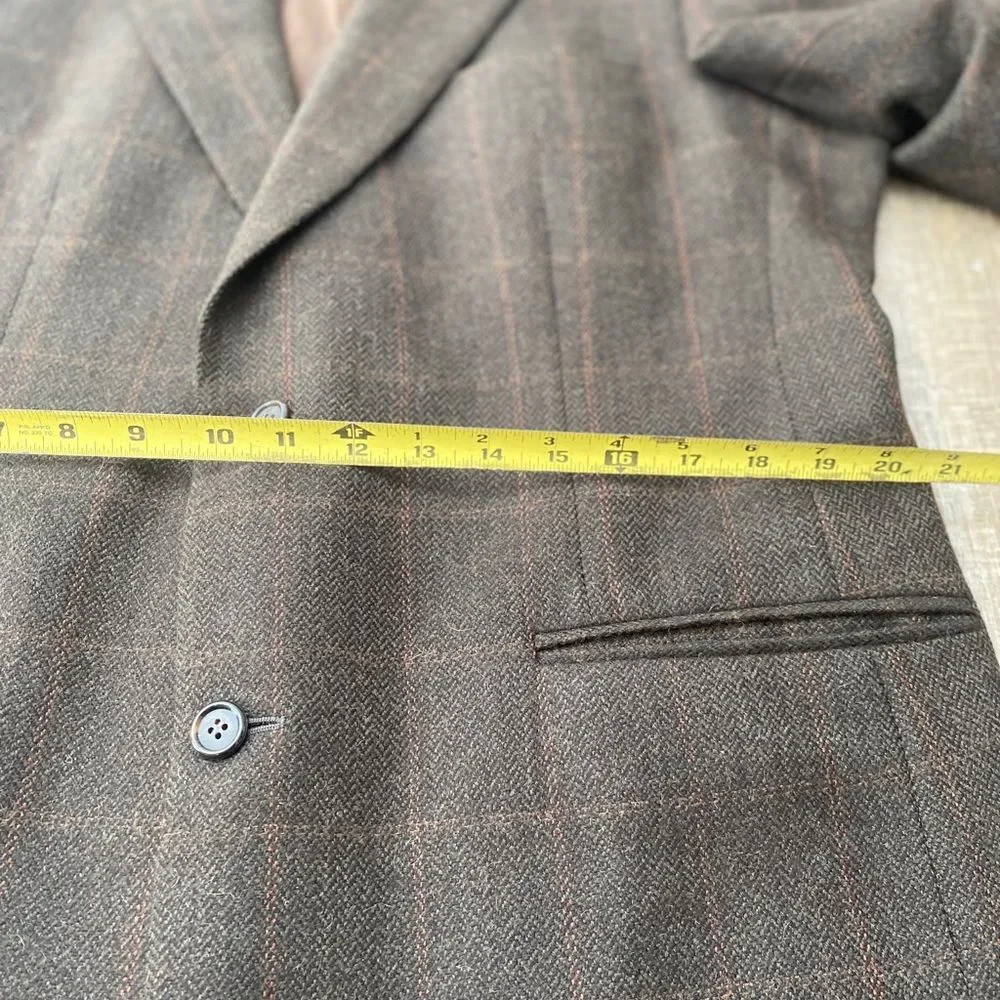 Vintage Brooks Brothers Wool Plaid Jacket Sport Coat Blazer Mens 43L Old Money